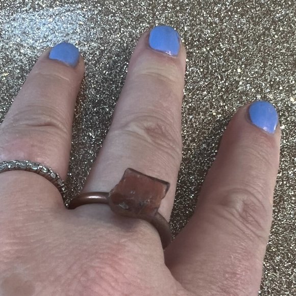 Genuine Solitaire Raw / Natural Ruby Copper Ring Size 7 - Picture 4 of 9